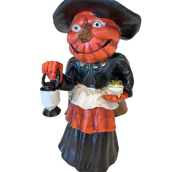 Ashland Halloween Pumpkin Witch Figurine Lantern Frog Table Decor 8.5" - Picture 4 of 5
